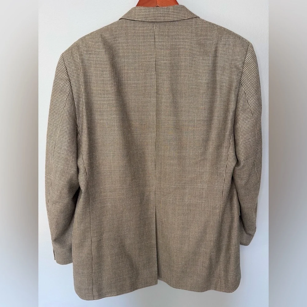 Lauren Ralph Lauren Wool/Silk Houndstooth Blazer Sport Coat | Size 43R